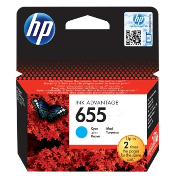 Farba do tlačiarne HP 655 (CZ110AE) cyan (azúrová) - originálna