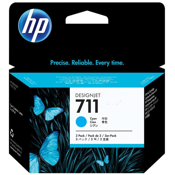 Farba do tlačiarne HP 711 (CZ134A) cyan (azúrová) - originálna
