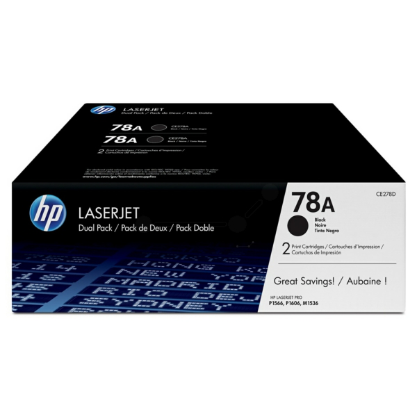 Laserový toner HP 78A 2ks (CE278AD) black (čierna) - originálny