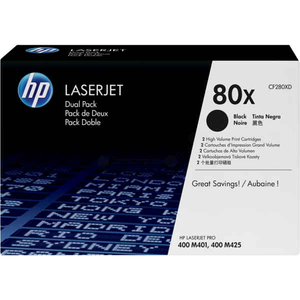 Laserový toner HP 80X (CF280XD) black (čierna) - originálny