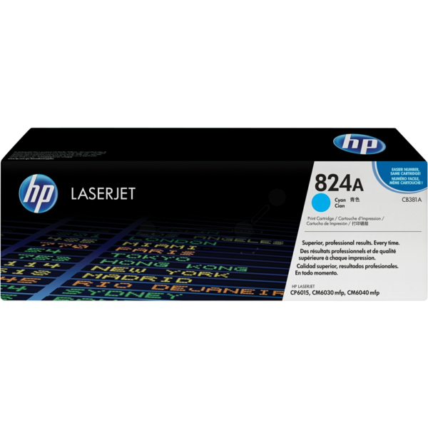 Laserový toner HP 824A (CB381A) cyan (azúrová) - originálny