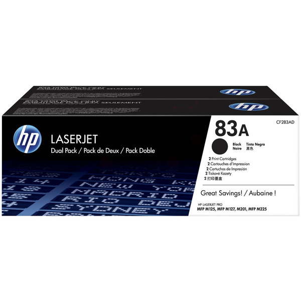 Laserový toner HP 83A 2ks (CF283AD) black (čierna) - originálny