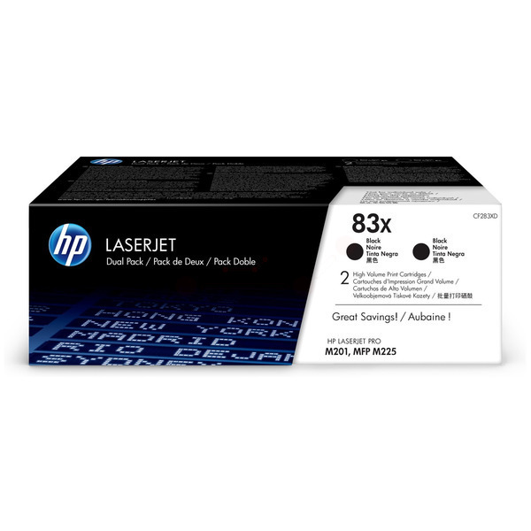 Laserový toner HP 83X 2ks (CF283XD) black (čierna) - originálny