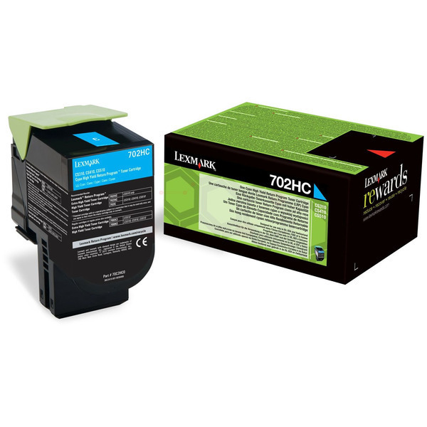 Laserový toner Lexmark 702HC (70C2HC0) cyan (azúrová) - originálny