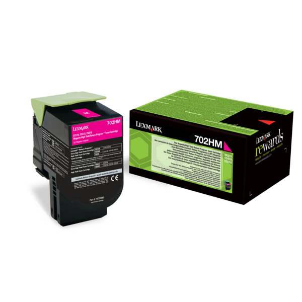 Laserový toner Lexmark 702HM (70C2HM0) magenta (purpurová) - originálny