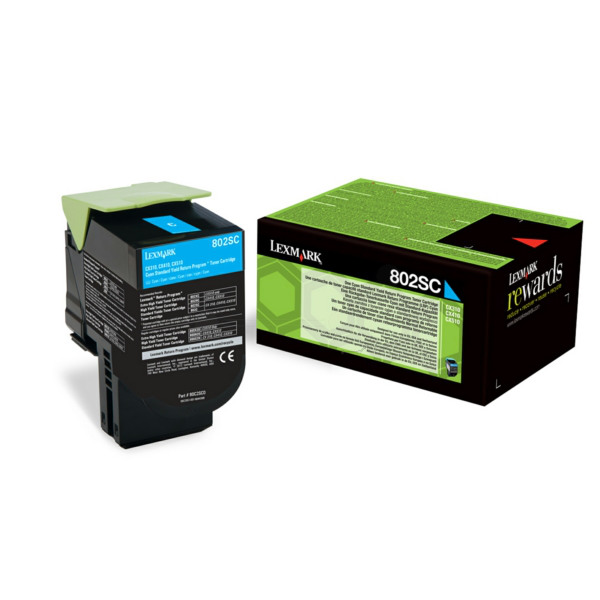 Laserový toner Lexmark 802SC (80C2SC0) cyan (azúrová) - originálny
