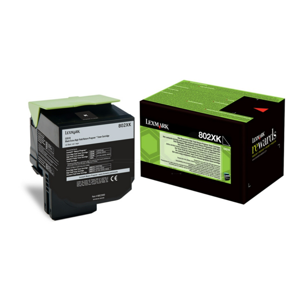 Laserový toner Lexmark 802XK (80C2XK0) black (čierna) - originálny