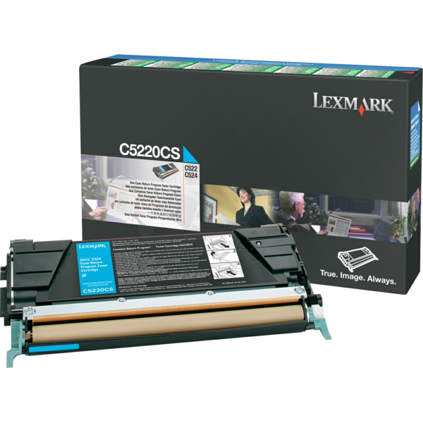 Laserový toner Lexmark C52x/53x (C5220CS) cyan (azúrová) - originálny