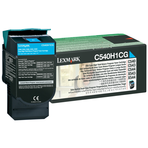 Laserový toner Lexmark C540/X543 (C540H1CG) cyan (azúrová) - originálny