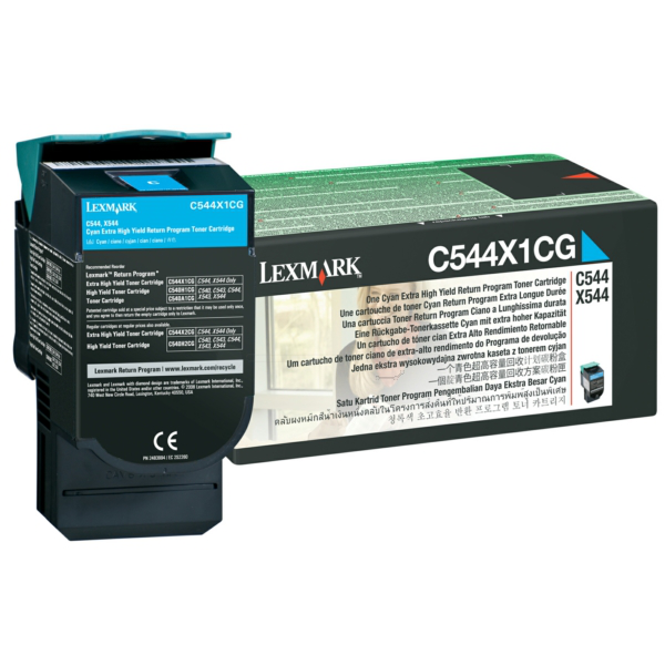 Laserový toner Lexmark C544/X544 (C544X1CG) cyan (azúrová) - originálny