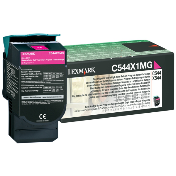 Laserový toner Lexmark C544/X544 (C544X1MG) magenta (purpurová) - originálny