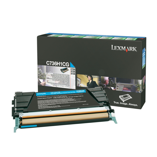 Laserový toner Lexmark C736/X736 (C736H1CG) cyan (azúrová) - originálny