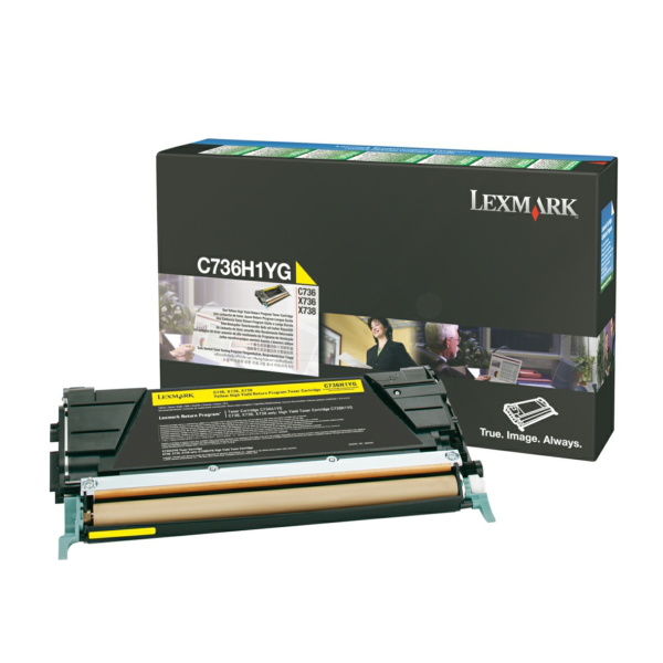 Laserový toner Lexmark C736/X736 (C736H1YG) yellow (žltá) - originálny