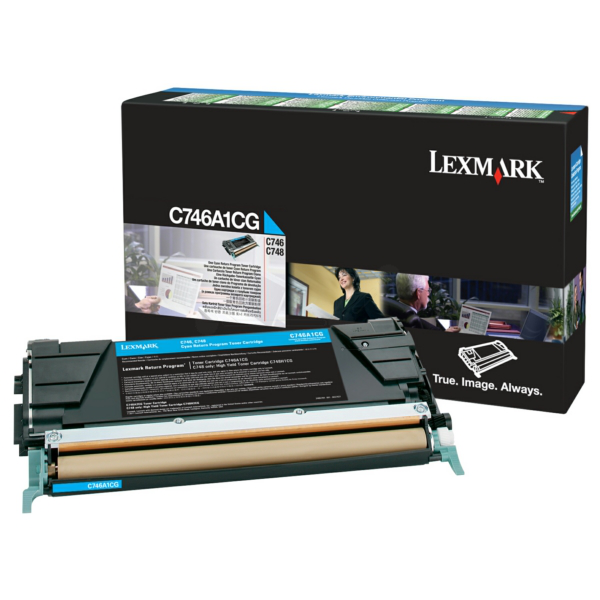 Laserový toner Lexmark C746/748 (C746A1CG) cyan (azúrová) - originálny