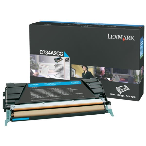 Laserový toner Lexmark X734 (C734A1CG) cyan (azúrová) - originálny