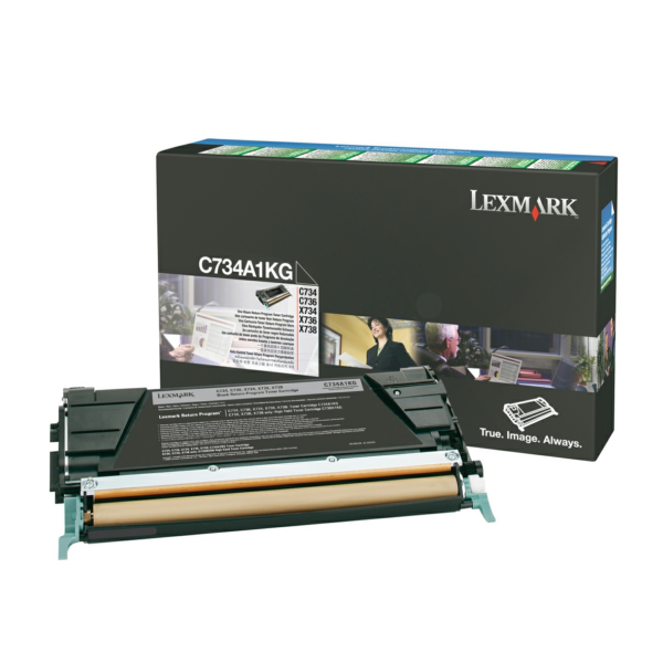 Laserový toner Lexmark X734 (C734A1KG) black (čierna) - originálny