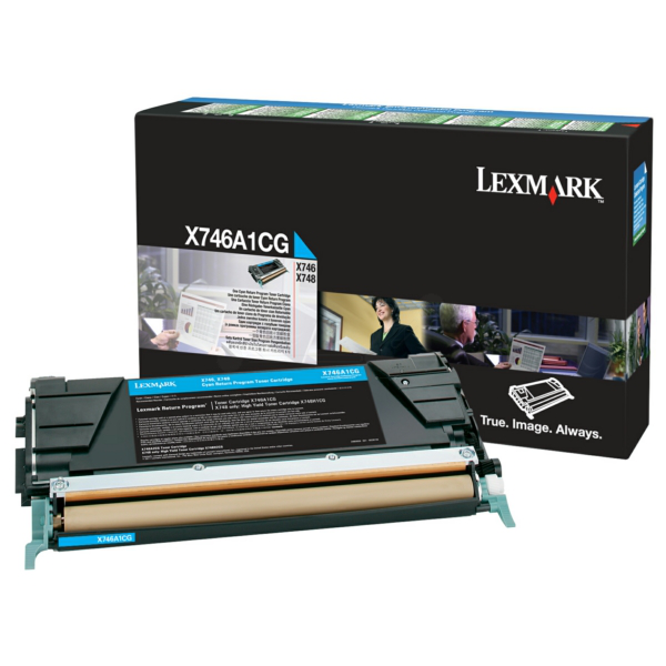 Laserový toner Lexmark X746/748 (X746A1CG) cyan (azúrová) - originálny