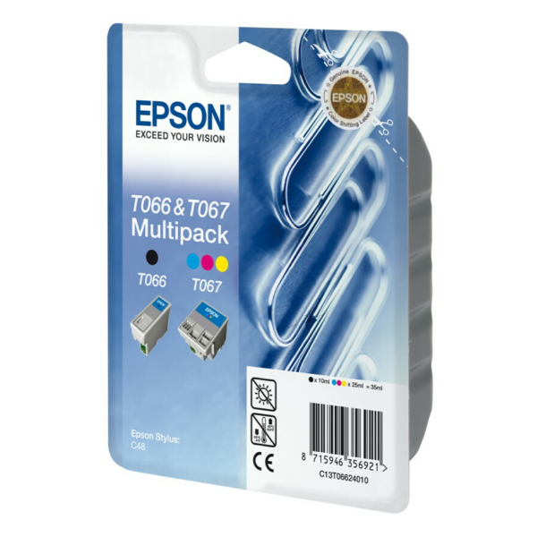 Farba do tlačiarne Epson T066+T067 (C13T06624010) C/M/Y/K (čierna + farebná) - originálna
