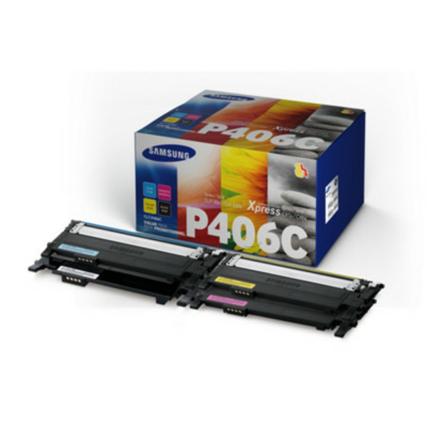 Laserový toner Samsung CLT-P406C (SU375A) C/M/Y/K (čierna + farebná) - originálny