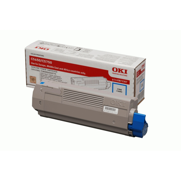 Laserový toner OKI C5650/5750 (43872307) cyan (azúrová) - originálny