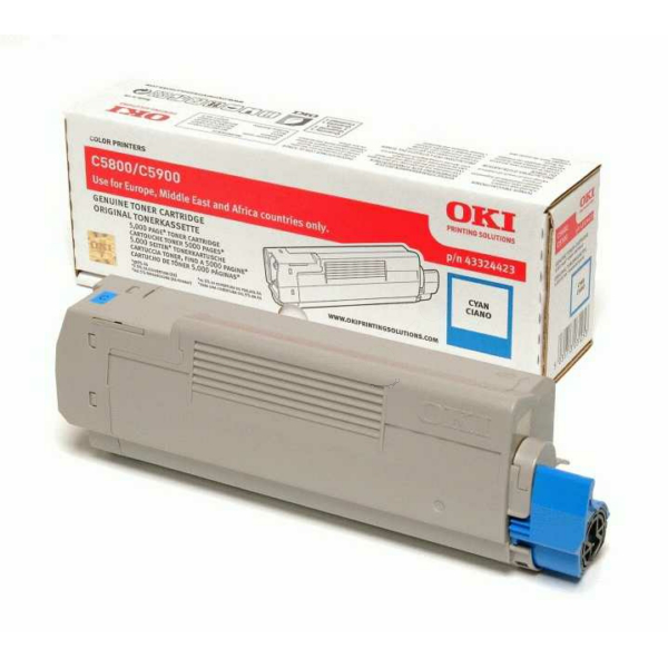Laserový toner OKI C5800/5550 (43324423) cyan (azúrová) - originálny