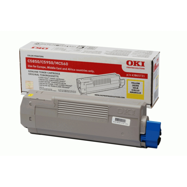 Laserový toner OKI C5850/MC560 (43865721) yellow (žltá) - originálny
