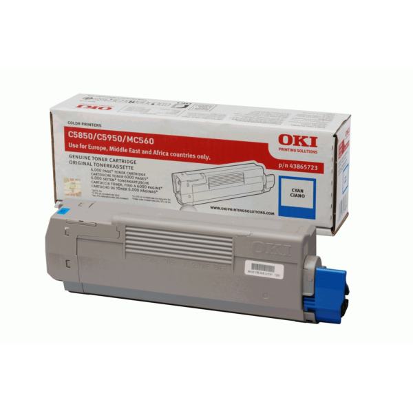 Laserový toner OKI C5850/MC560 (43865723) cyan (azúrová) - originálny