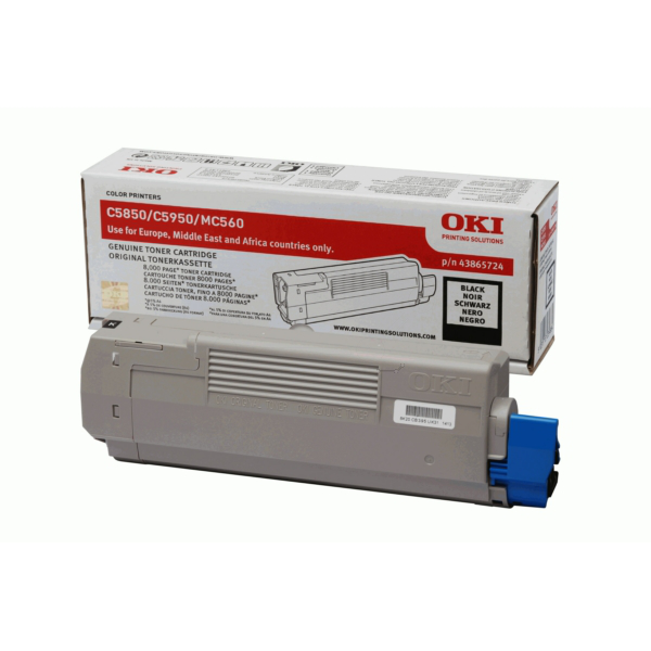 Laserový toner OKI C5850/MC560 (43865724) black (čierna) - originálny