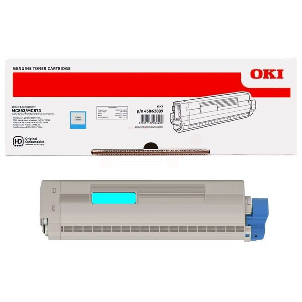 Laserový toner OKI MC853/MC873 (45862839) cyan (azúrová) - originálny