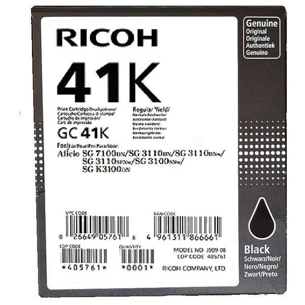 Farba do tlačiarne Ricoh GC-41K (405761) black (čierna) - originálna