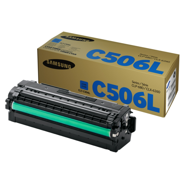 Laserový toner Samsung CLT-C506L (SU038A) cyan (azúrová) - originálny