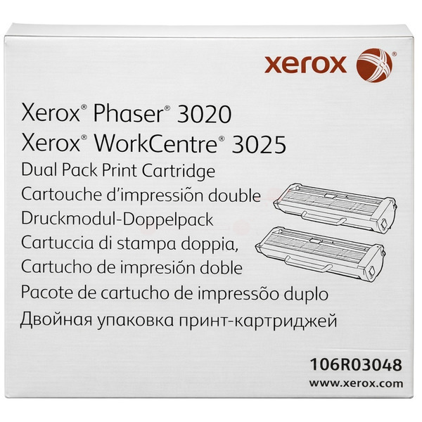 Laserový toner Xerox Phaser 3020, WC/WorkCentre 3025 2ks (106R03048) black (čierna) - originálny